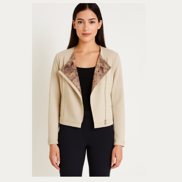 ESCADA SPORT Asymmetric Zip Jacket Blazer Cotton Metallic Women's 34 EU, XS US - Picture 1 of 16